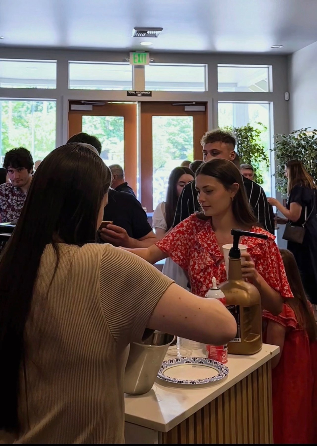 Church community sharing refreshments