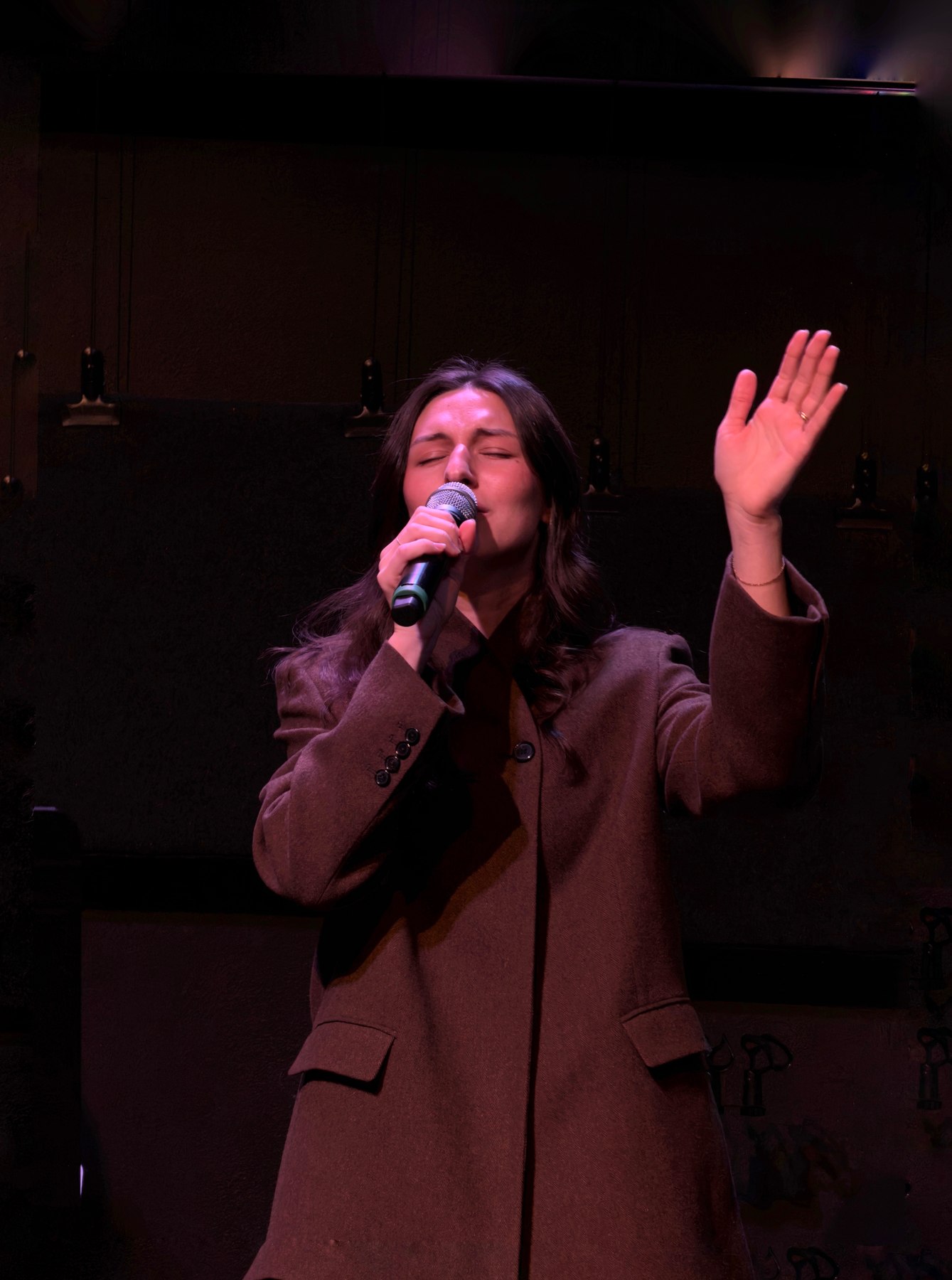 A vocalist leading worship